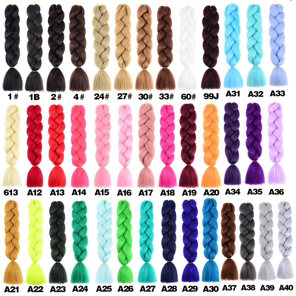 Chorliss Pre-Stretched Jumbo Braids — 24"/26" Synthetic Yaki Ombre (80–90 g, 105 Colors)