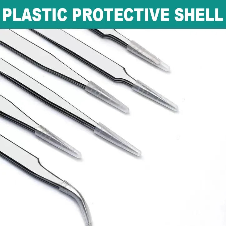 Stainless Steel Anti-static ESD Stainless Steel Tweezers Maintenance Industrial Precision Curved Straight Tweezers Repair Tool