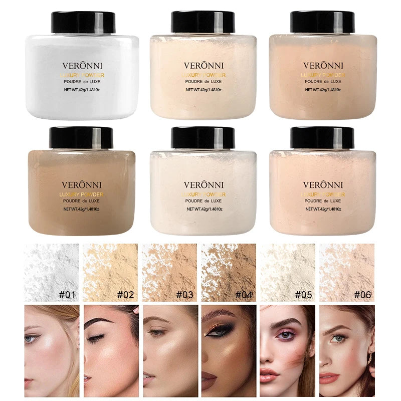6 Colors Banana Luxury Powder for Women Face Foundation Banana Powder Bottles Loose Powder Authentic Oil-Control Beauty Make Up