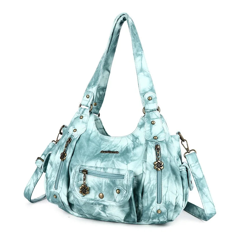 Women Handbags Satchel Top-handle Handbag Small PU Shoulder Bag 12.5”x4.4” Dumpling Pack Multi-pockets Shoulder Bags