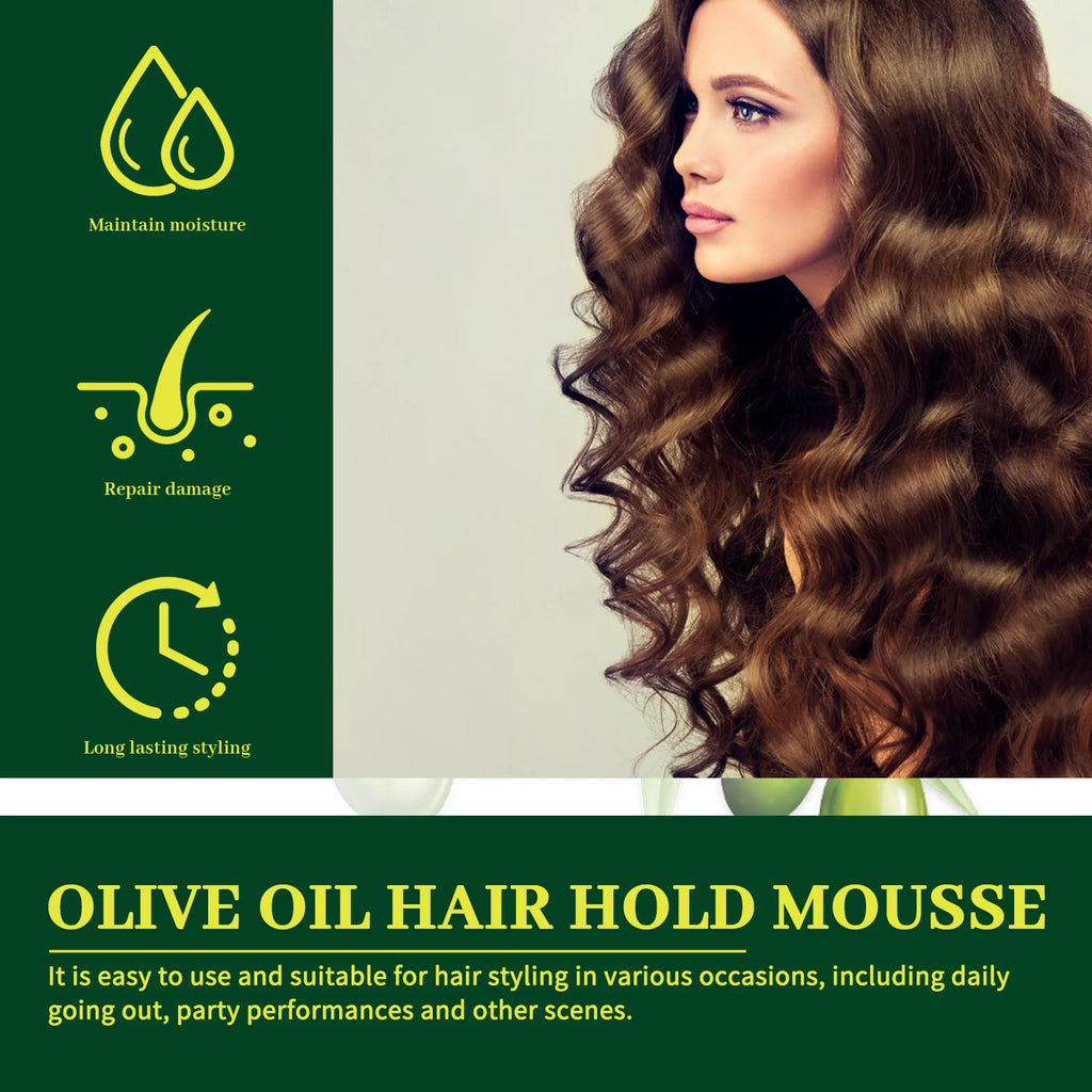 EELHOE Olive Oil Hair Hold Mousse — Anti-Frizz, Curl Defining & Nourishing Styling Foam (60 ml)