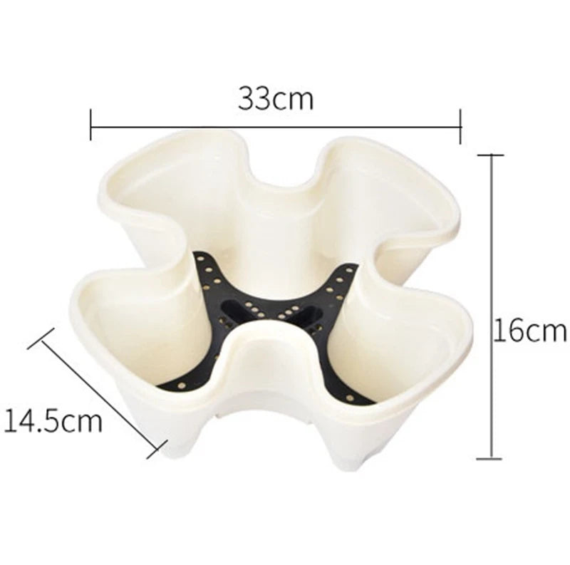 DIY Garden Vertical Planter — Stackable Tower with Movable Tray (PP Plastic)