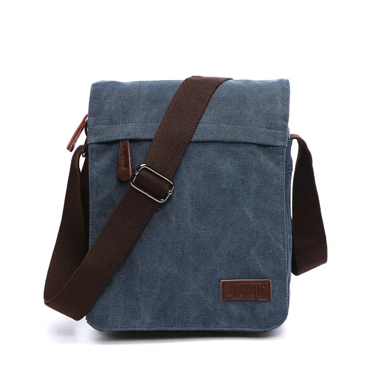 Fashion Solid vintage Canvas Messenger Satchel Bags Buckle Casual Portable Shoulder Bag Korean Trend Simple Pack For Men 2020