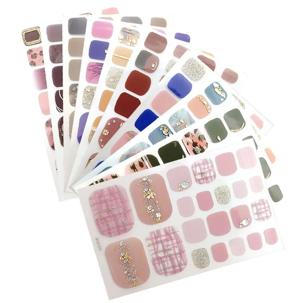 Beauty & Health False Nails Stripe Self-adhesive Waterproof Foot Decorations Manicure Decals Fresh Style Toe Nail Stickers