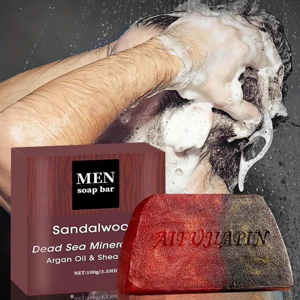 Agarwood Handmade Men's Soap,Deeply Cleanses The Body, Moisturizes The Face, And Is Gentle And Shiny,Sandalwood Handmade Soap