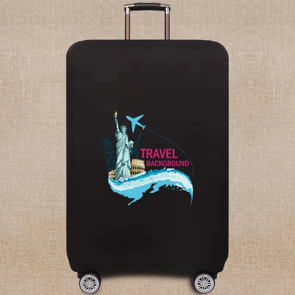Travel Elastic Protective Cover Luggage Case Travel Global Pattern Series Luggage Cover 18-32inch Travel Accessories