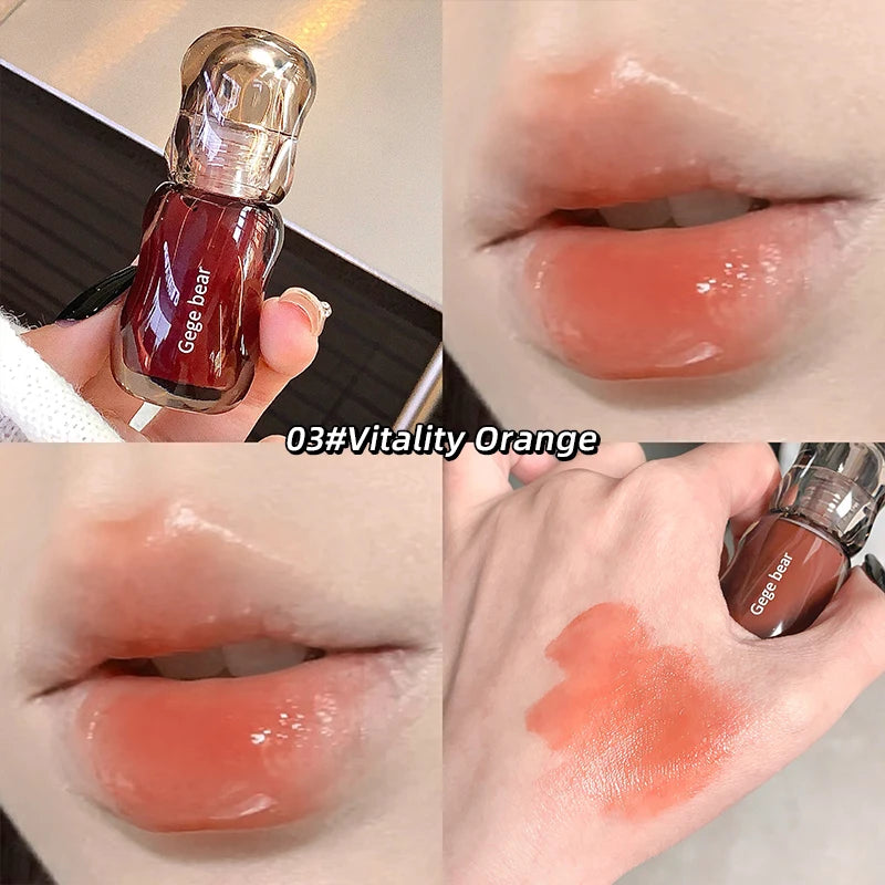 Gege Bear Crystal Lip Balm Moisturizing Lip Gloss Oil Jelly Lipgloss Long Lasting Liquid Lipstick Hydrating Tinted Lip Makeup