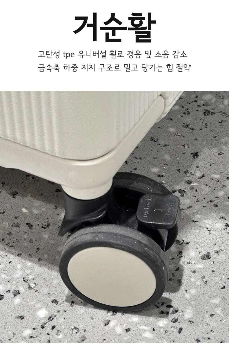 sushimu Suitcase Wide Handle Travel Suitcase Men 20 24  Carry-On Luggage Women PC Aluminum Frame Trolley Case