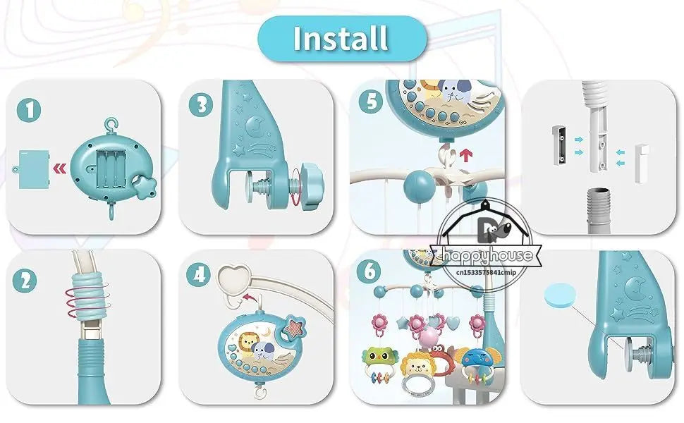 Musical Baby Crib Mobile with Lights Music Projection for Infants Remote Control Crib Toys for Newborn Baby Mobile for Crib Toys