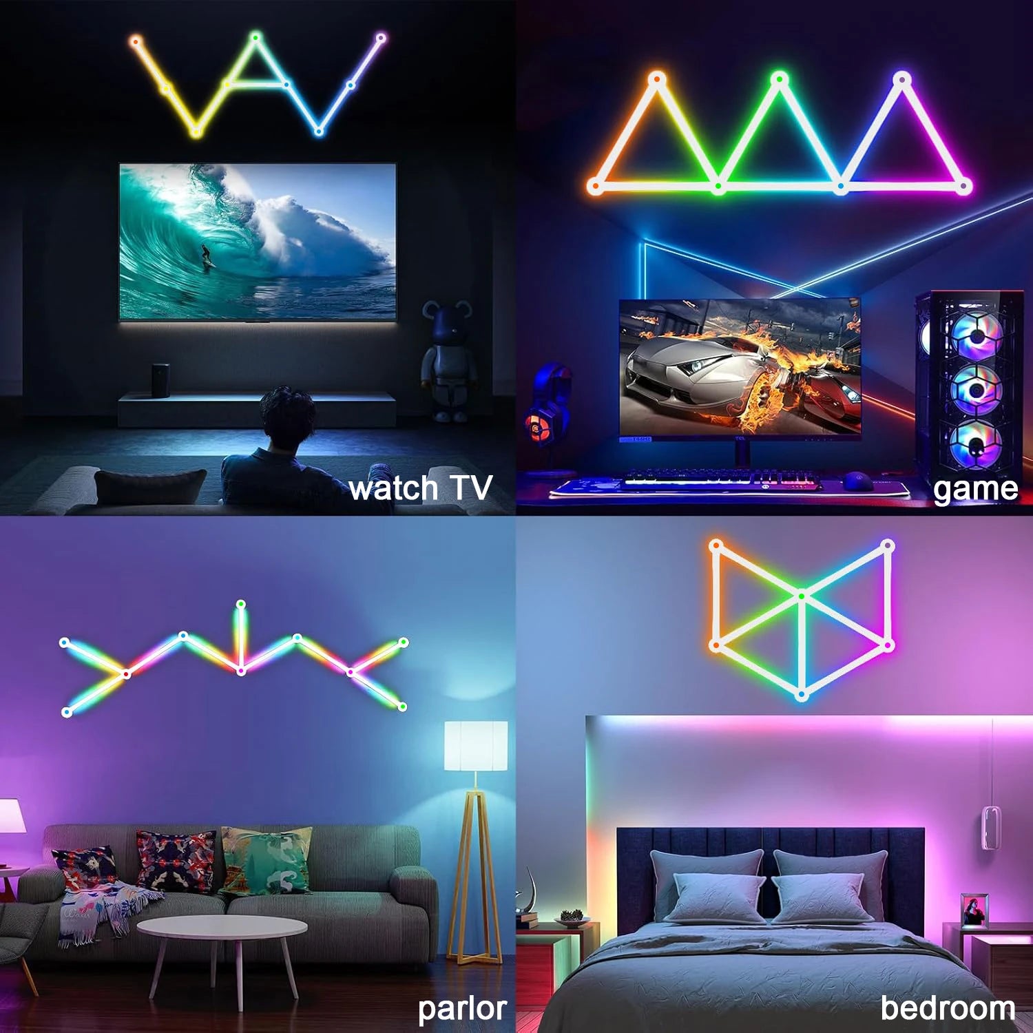 Wiscolor RGB Smart Wall Light Bar (9-Piece)