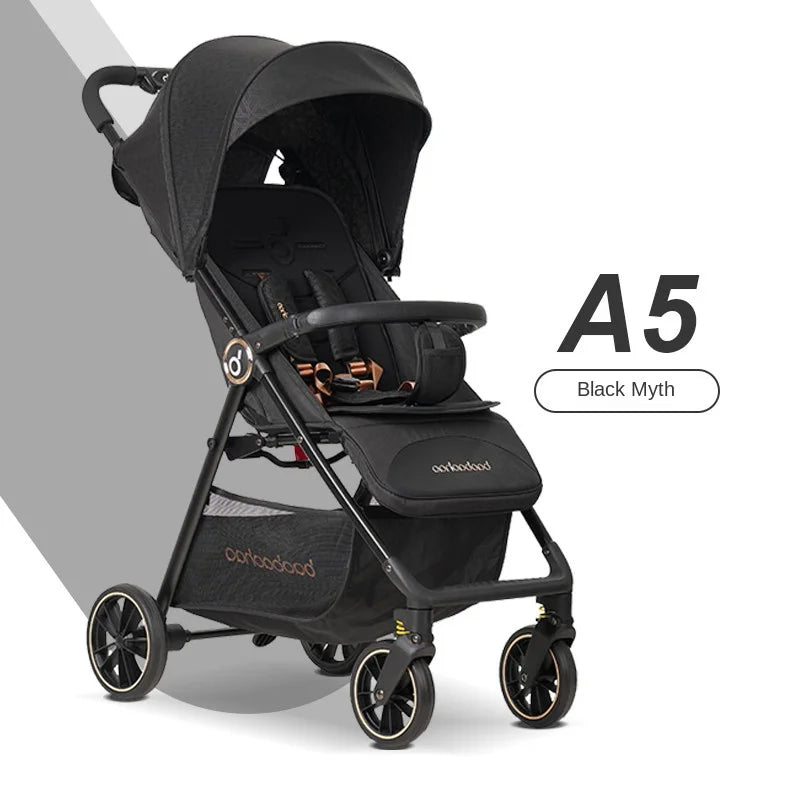 A5  New Update Baby Stroller can Sit and Lie 5-Stage Sunshade Stroller Lightweight Folding Pocket Car Children Stroller
