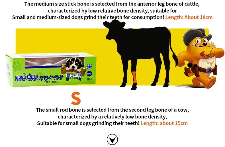 Pet Dog Snacks Crispy Beef Stick Bone Large Size Grinding Teeth Snacks Delicious Nutritious Meat Flavorful Bone Crispy Pet Food