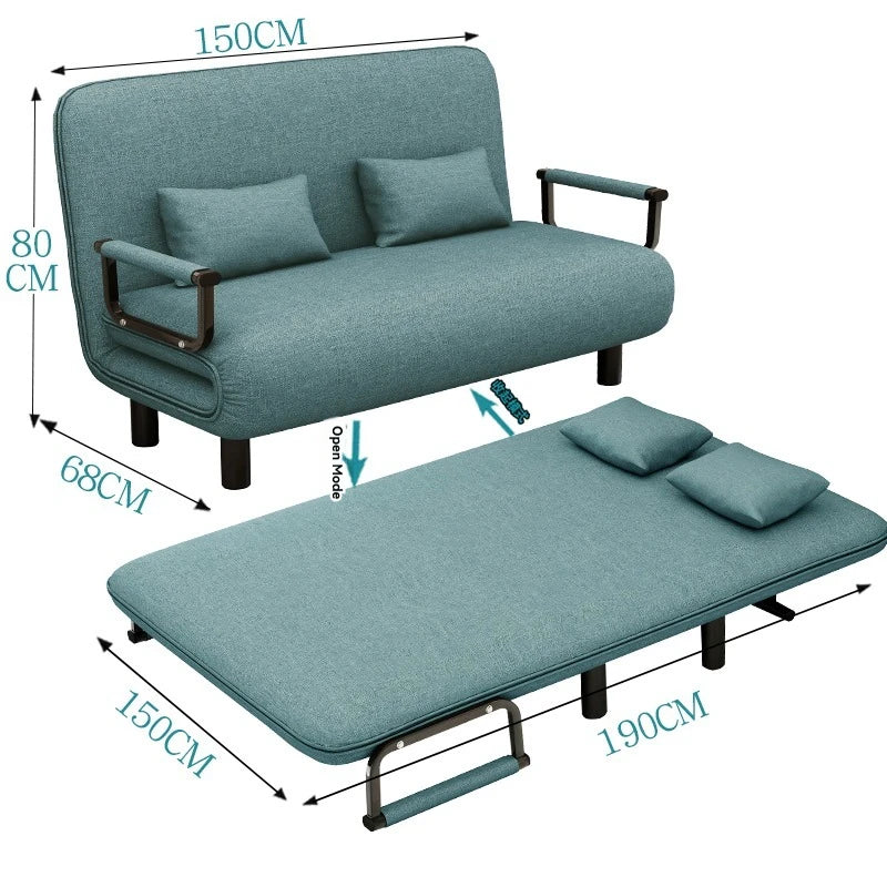 Modern folding sofa bed apartment small apartment simple single and double folding sofa with armrest