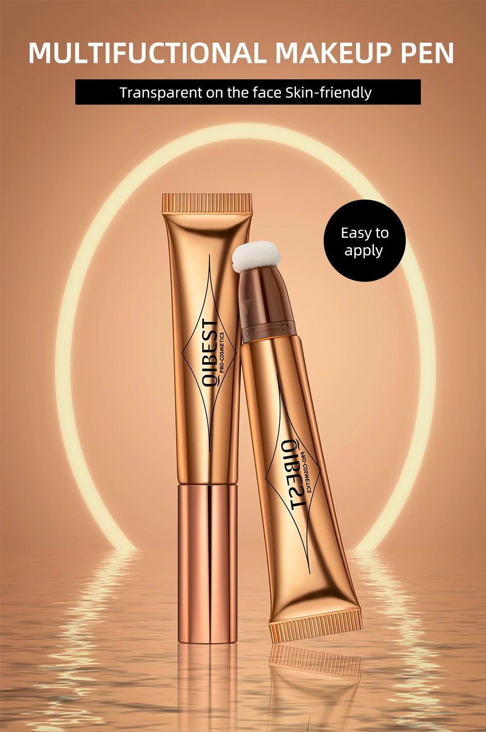 QIBEST Cushion-Applicator Liquid Blush (Waterproof, Soft-Matte)