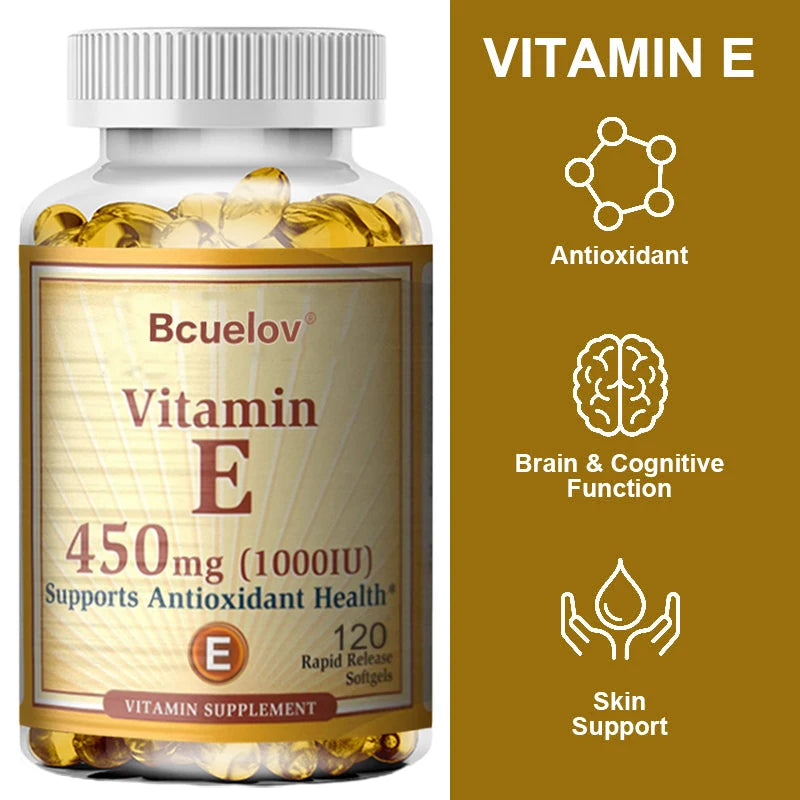 Bcuelov Vitamin E 1000 IU (450 mg) — Antioxidant & Immune Support