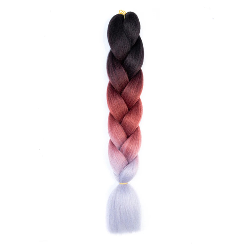 Jumbo Braids Extensions — 24" Synthetic Kanekalon Yaki Straight (Afro Ombre Piano Color)