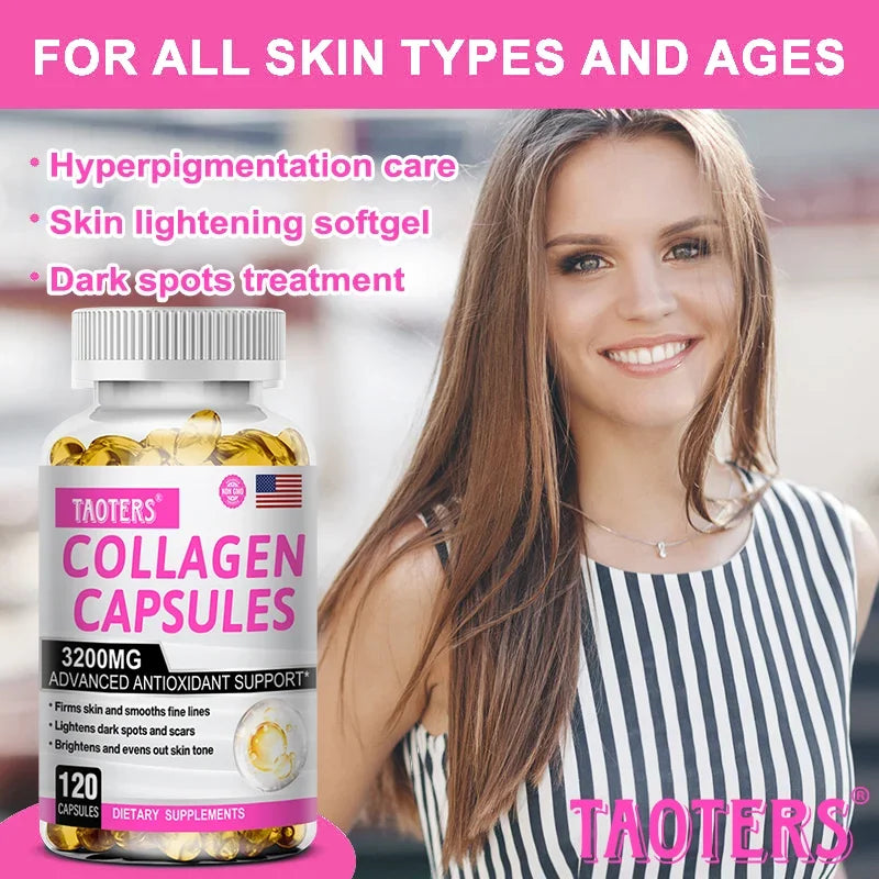 Taoters Collagen + Glutathione — Skin, Hair & Nail Support (120 Capsules)