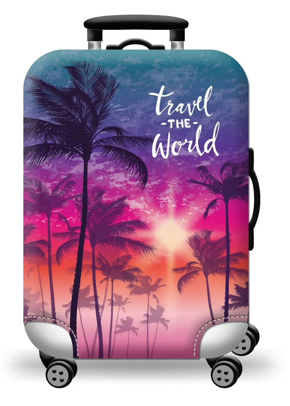 Thick Elastic World Map Luggage Protective Cover Zipper Suit For 18-32 inch Bag Suitcase Covers Trolley Cover Travel Accessories