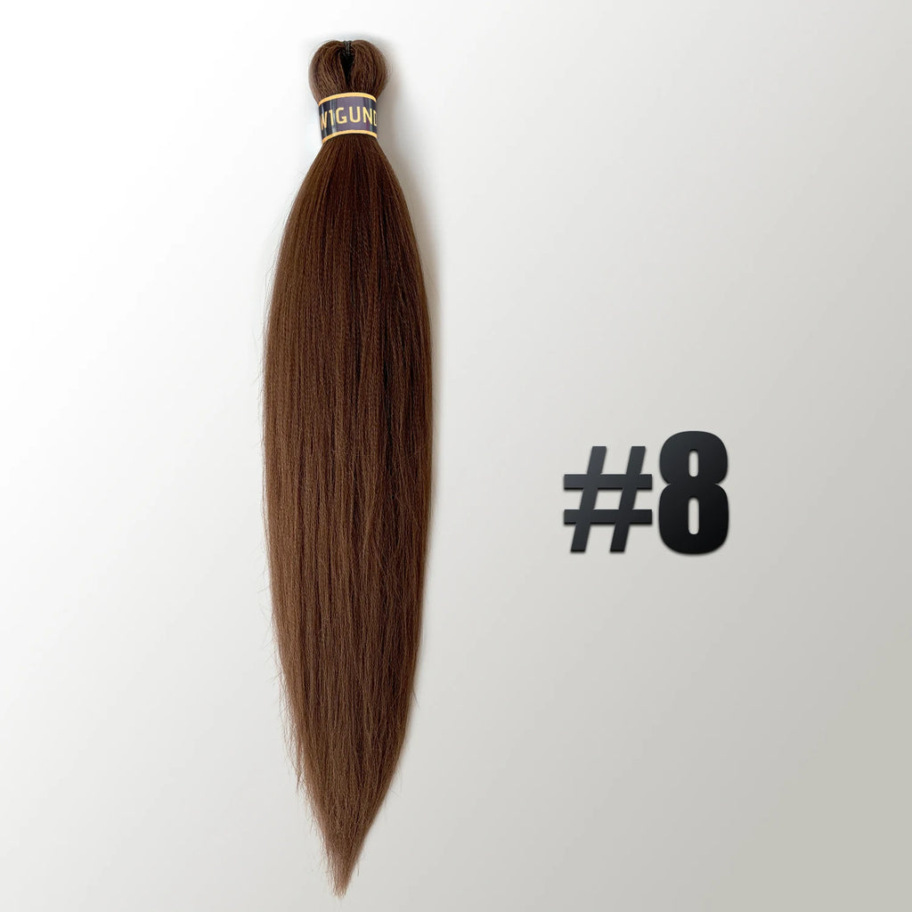 Wigundle Pre-Stretched Braiding Hair — EZ Crochet Yaki Straight (Flame-Retardant Kanekalon)