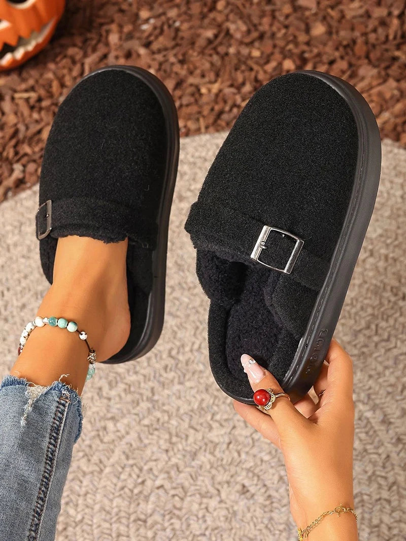 Winter Women's Slippers Home Plush Luxury Designer Woman Shoes Indoor Fluffy Fashion Platform Fuzzy Fur Slides Elegant Flat Soft