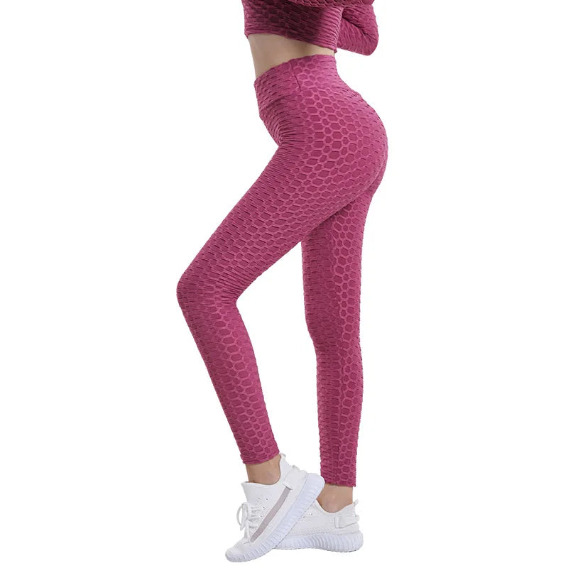 RWRK Jacquard Peach-Lift Leggings — Seamless High-Waist, Anti-Cellulite Yoga Pants