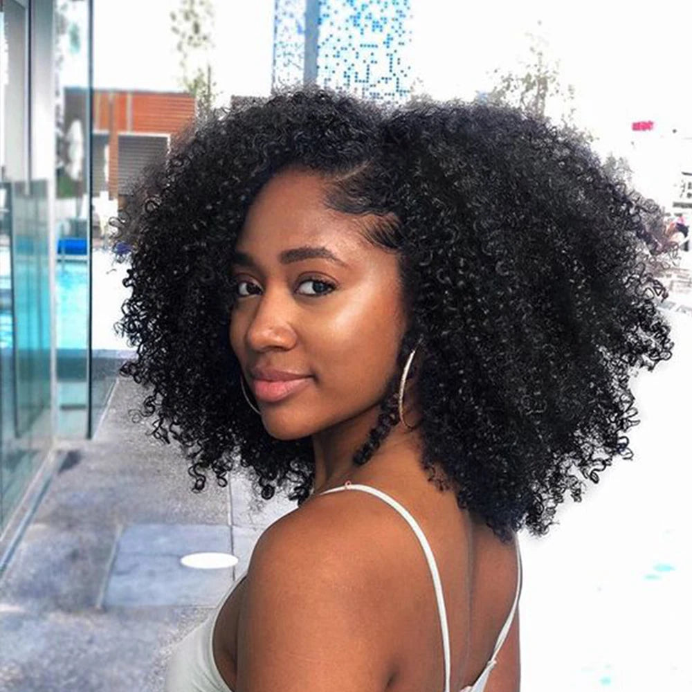 Raw Indian Afro Kinky Curly Human Hair Bundles 4B 4C Natural Virgin Curly 100% Soft Human Hair Weave Bundle Hair Extension Weft