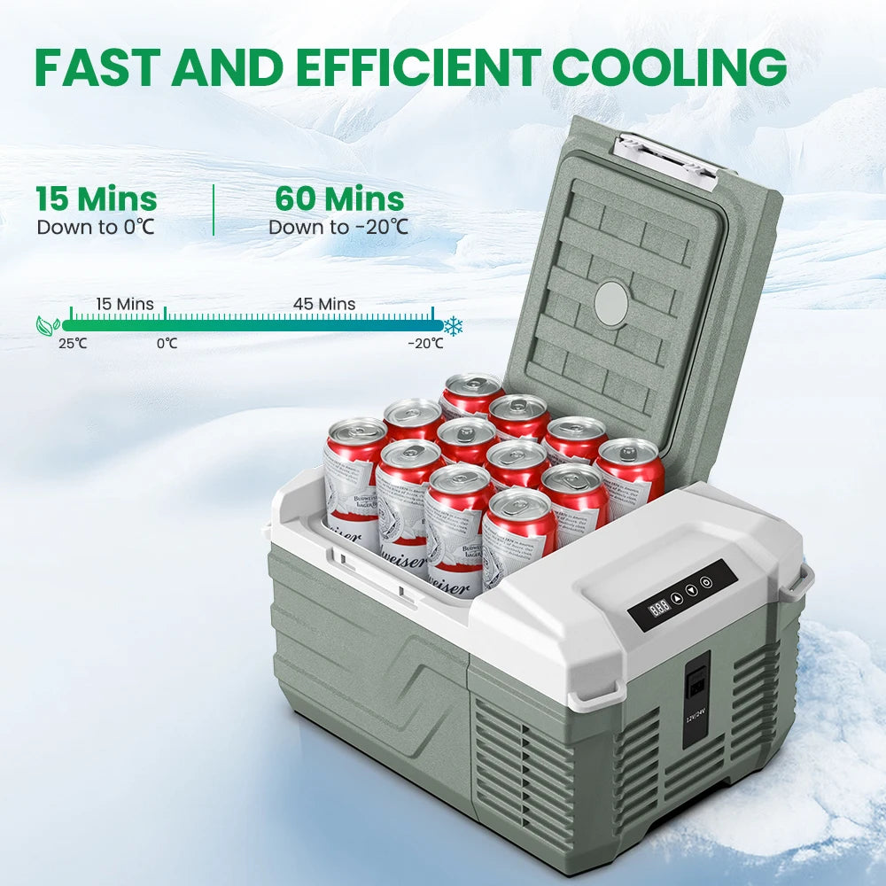 Alpicool NL9 9L Portable Refrigerator 12V/24V Small Car Fridge 100V~240V AC Electric Cooler Plug in Mini Freezer for Camping