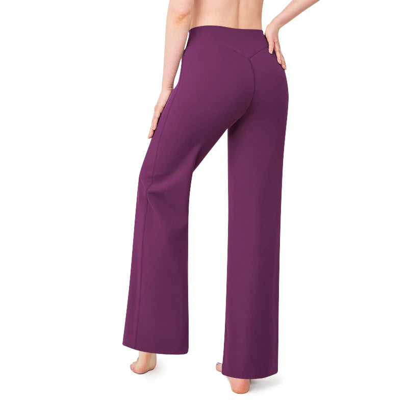 STOUREG Sport Trousers Straight-Leg Pants Ultra Soft Butter Fabric Women's Mid-Waist Yoga Pants GYM Naked Feel Pilates Running