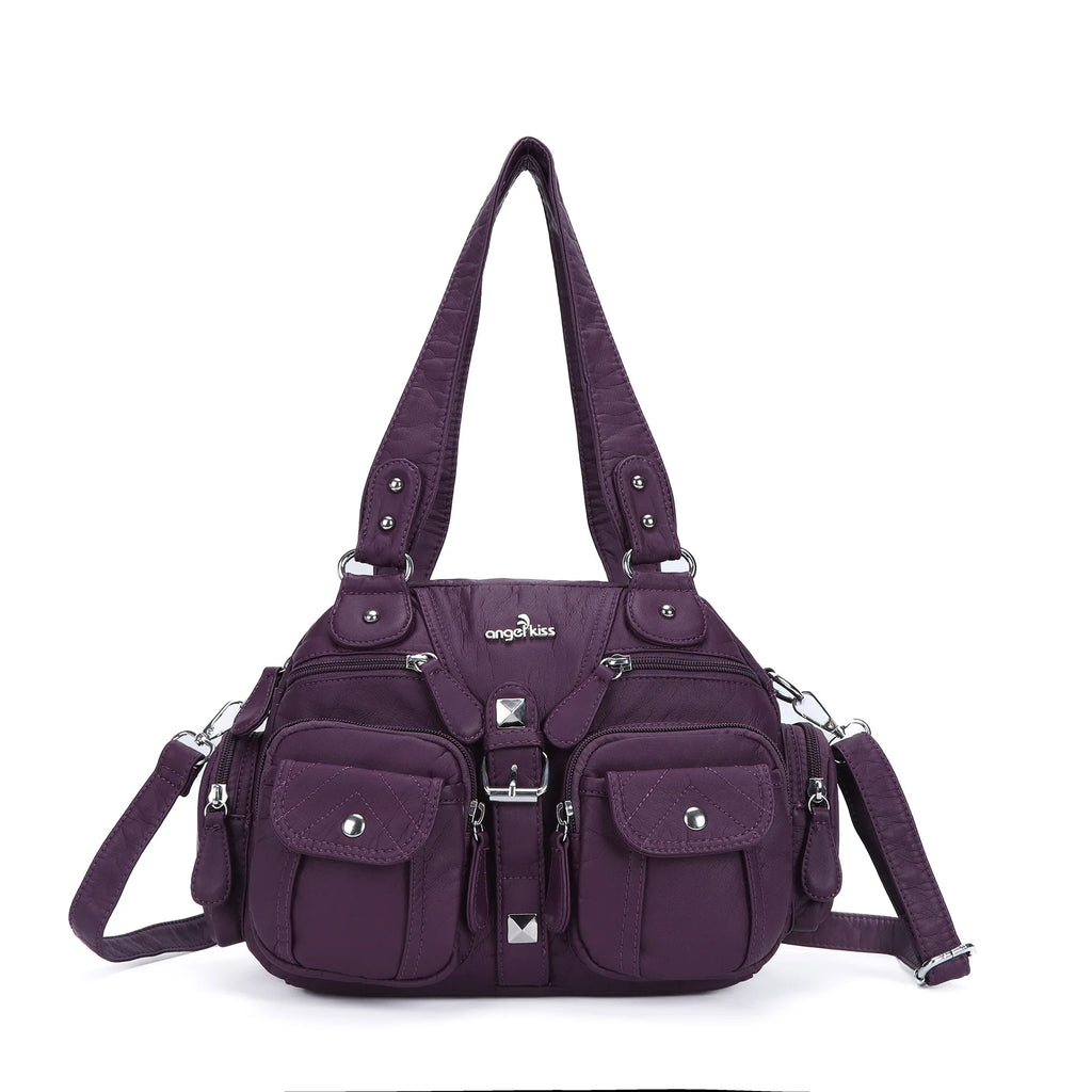 Angel kiss Women Handbags Satchel Top-handle Handbag PU Shoulder Bag Dumpling Pack Give Gifts Shoulder Bags Phone Money Pack