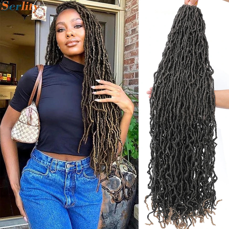 Serlity Faux Locs Extensions — 36"/24"/18" Soft Goddess Dreadlocks Crochet Hair
