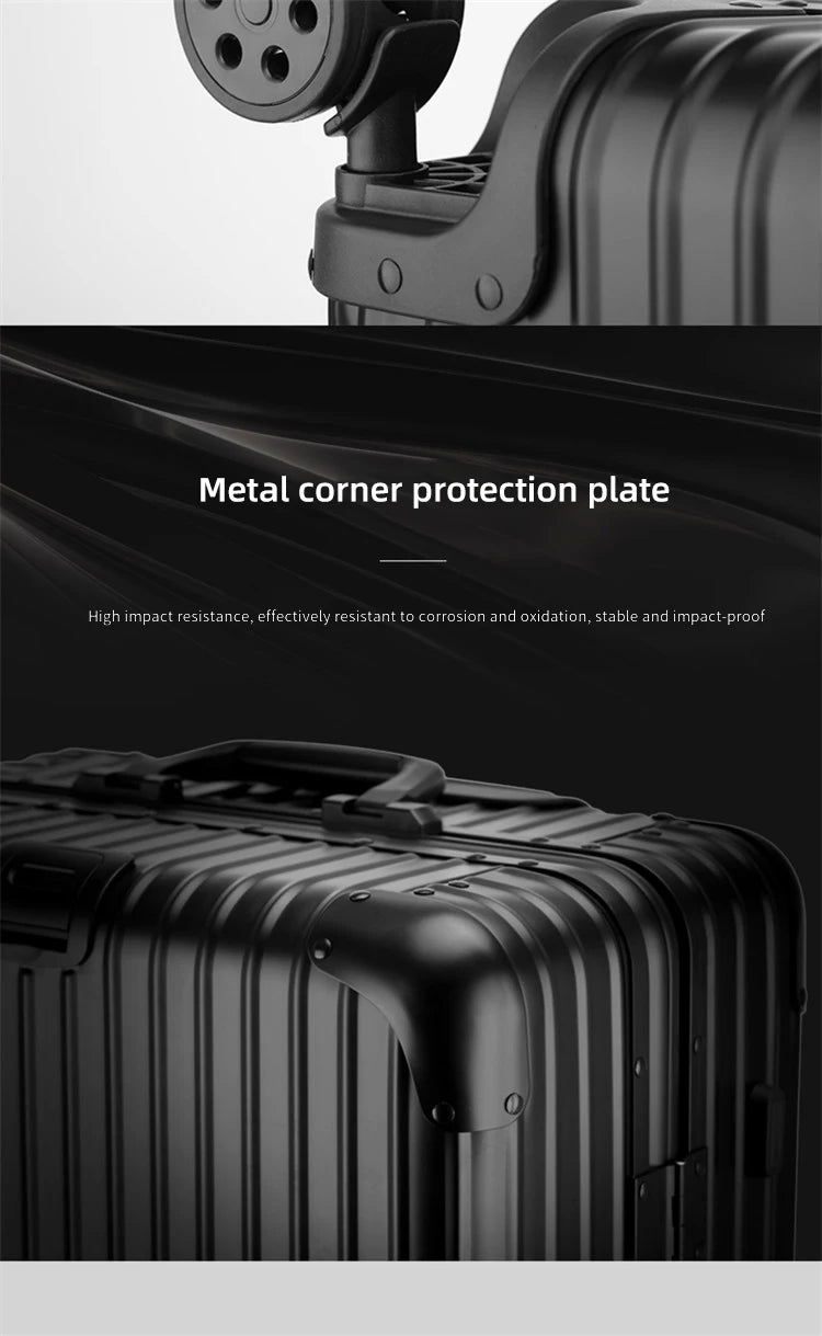 All-aluminum magnesium alloy telescopic suitcase 24-inch luggage business travel case metal combination lock bag 20-inch carry-o