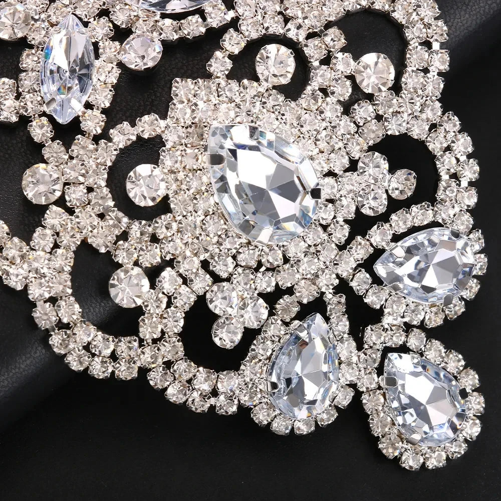 Colorful Rhinestone Drop Earrings | Exaggerated Crystal Long Dangles for Women