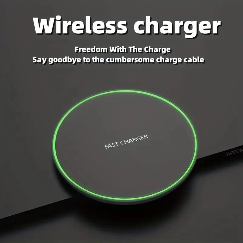 VIKEFON 30W Fast Wireless Charger Pad (Type-C, LED Indicator)