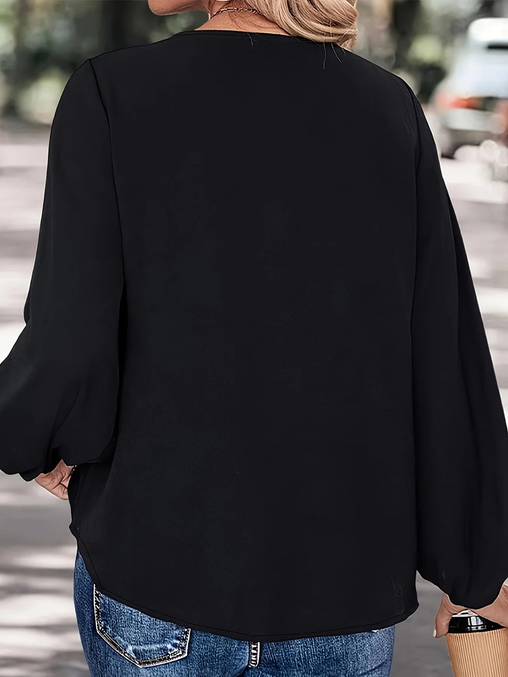 Women’s Plus Size Chic V-Neck Top – Elegant Casual Blouse for Spring & Summer (1XL–5XL)