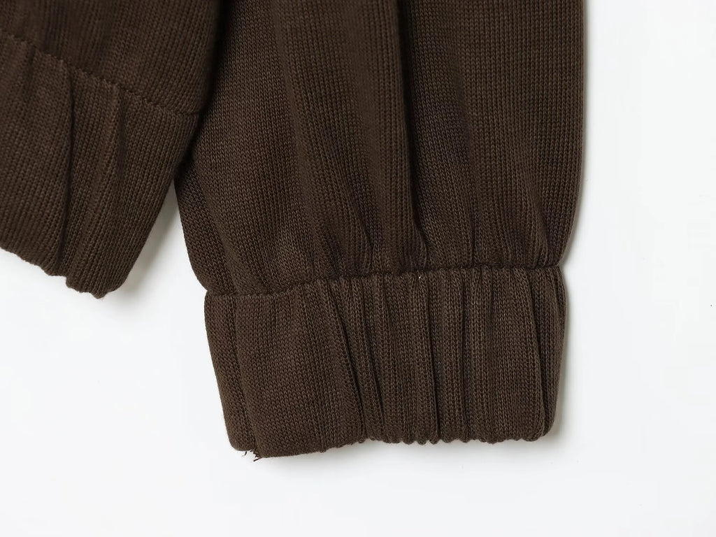 Women’s 2-Piece Set – Stand Collar Zip Sweatshirt & Soft Straight-Leg Pants (Autumn 2025)