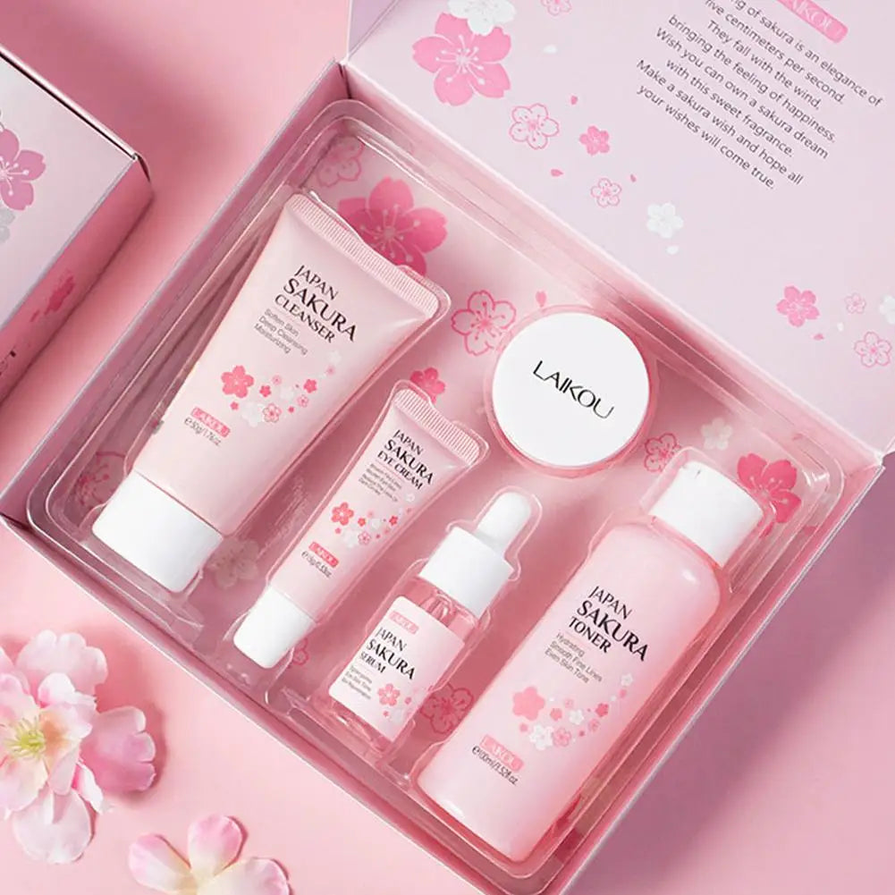 LAIKOU Sakura Skincare Gift Set – Moisturizing Face Care Kit (3–5 pcs)