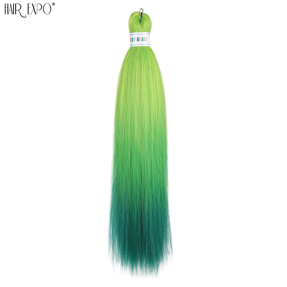 26Inch Easy Braids Hair Synthetic Colourful Pre Stretched Braiding Hair Extensions Jumbo Braids Ombre Yaki Long Straight Hair