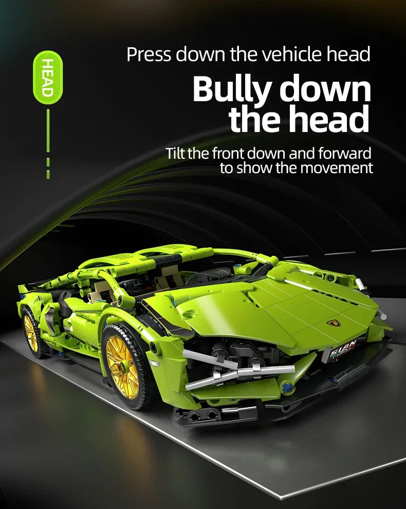 Technical Racing Sport Car 1280PCS Model Building Blocks City Mechanical Speed Vehicle Supercar Brick Puzzle Toys Kid Adult Gift