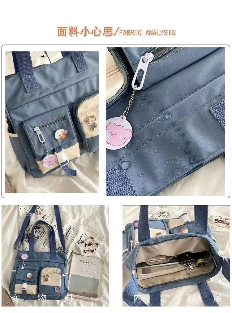 Waterproof Canvas Women Handbags Shoulder Bag Nylon Ladies Messenger Bag Oxford Crossbody Bags Tote Book Bags for Girls Satchels