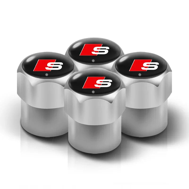 Metal Tire Valve Caps Set of 4 – Stem Covers for Audi Models