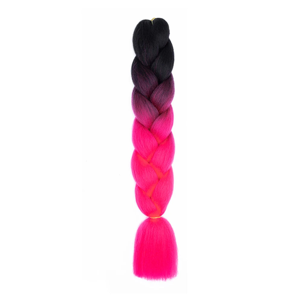 Jumbo Braids Extensions — 24" Synthetic Kanekalon Yaki Straight (Afro Ombre Piano Color)