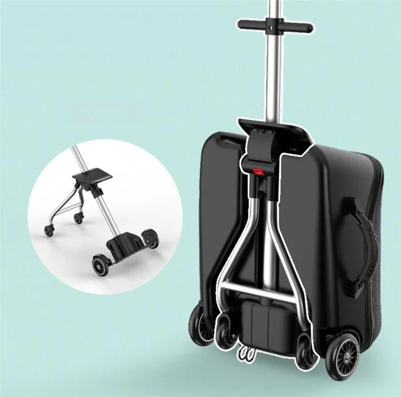 Formsio Kids Scooter Suitcase Lazy Carry On Rolling Luggage Box Sitting Trolley Bag For Baby