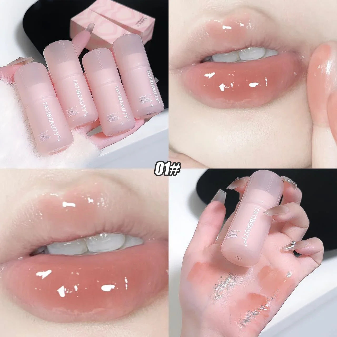 DIKALU Mirror Water Lip Gloss Crystal Jelly Lipstick Hydrating Plumping Moisturizing Colored Lip Tint Lips Care Makeup Beauty