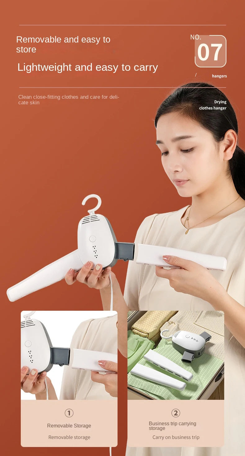 Portable Clothes Dryer Drying Hanger Electric Shoes Clothes Drying Rack Foldable Heater Hanger Machine Travel Laundry Dryer