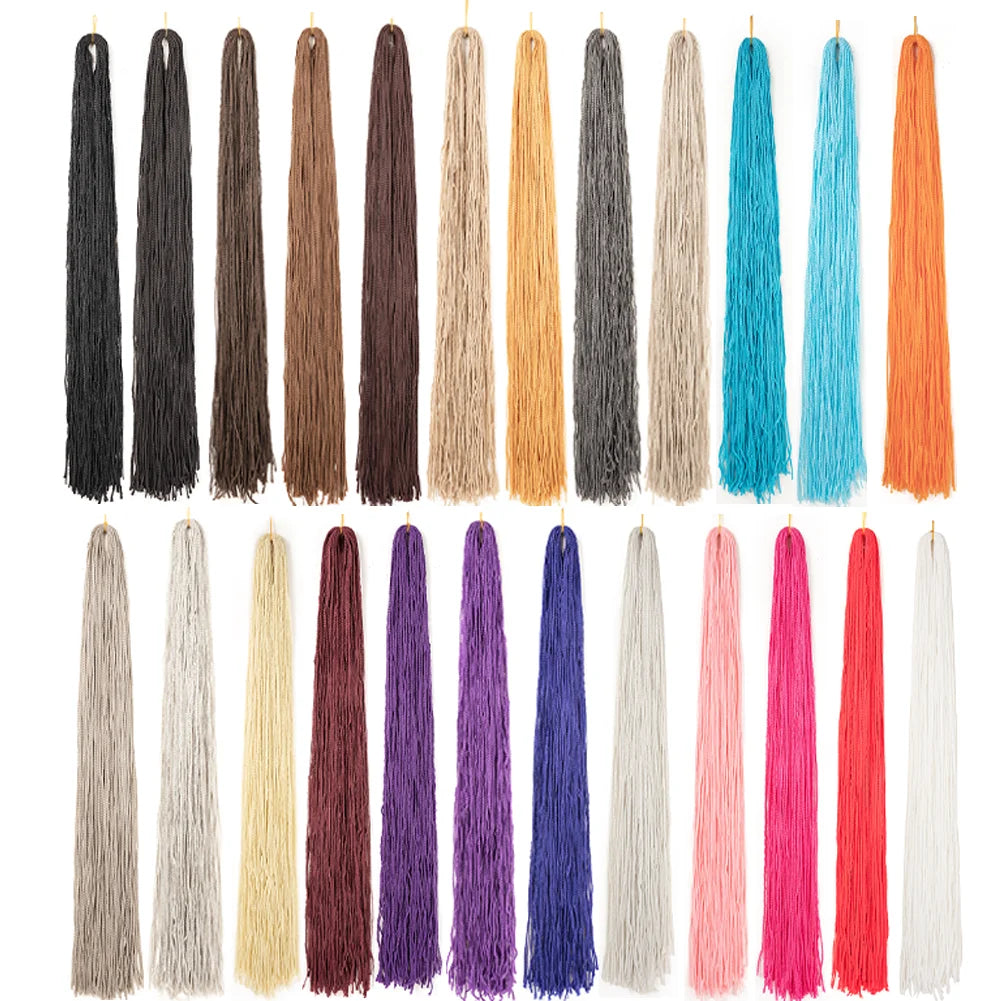 Long Senegalese Twist Braiding Hair Extensions, Colored Box Braids and Straight Hair from Zizi Braids Synthetic Crochet Hair