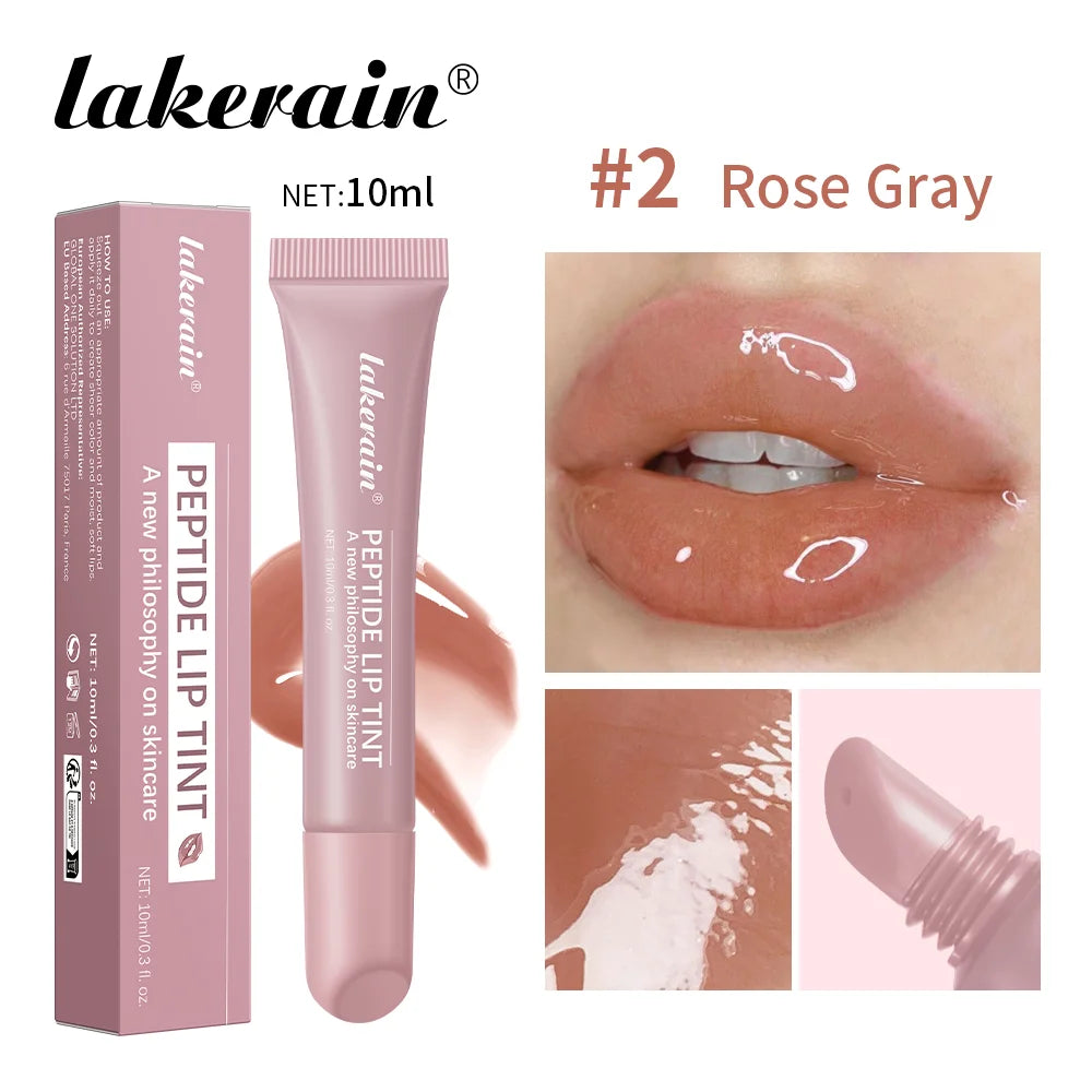Lakerain Peptide Lip Tint — Fragrance-Free Tinted Lip Serum Gloss (10 ml)