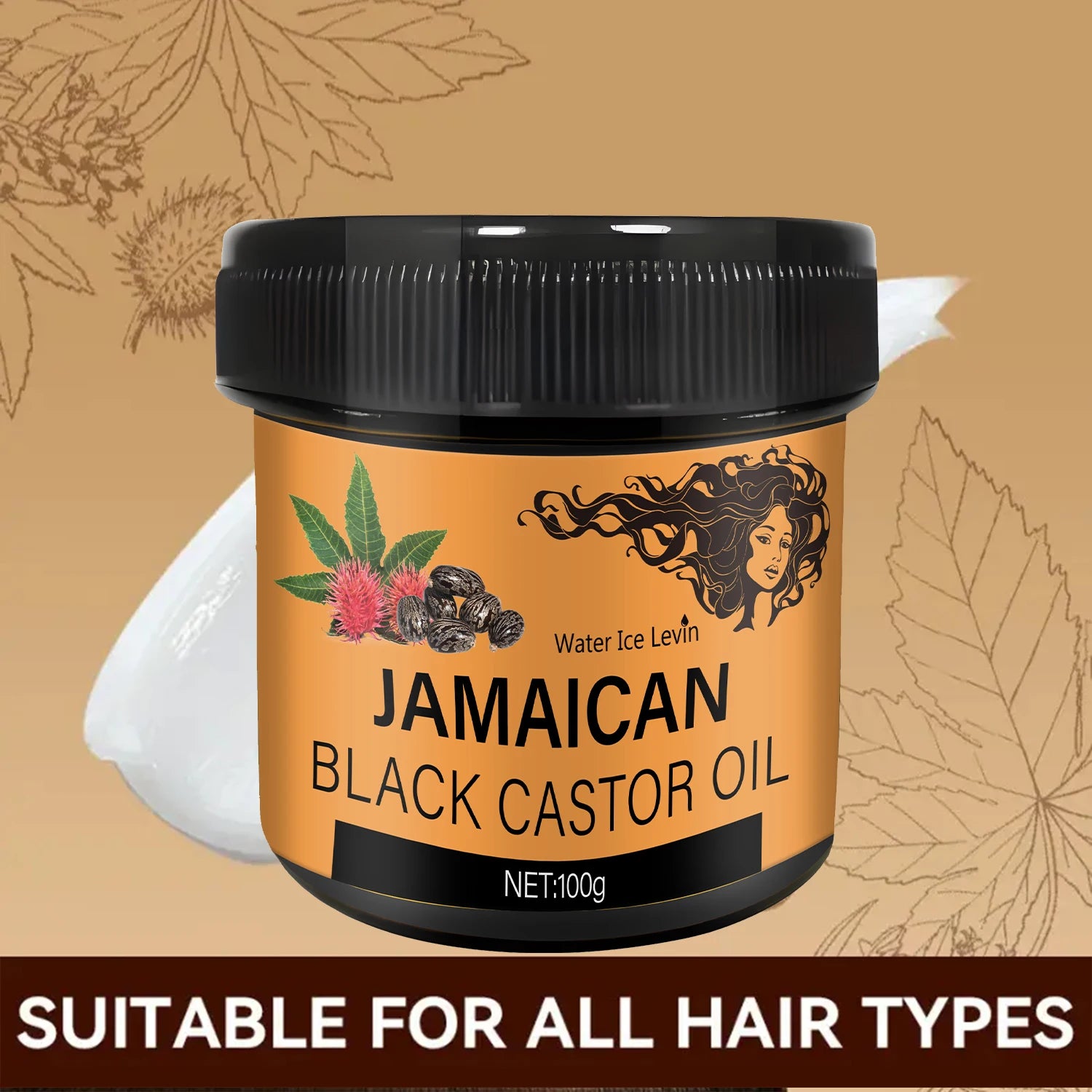 Jamaican Black Castor Oil 100g, Moisturizing Hair Wax, Enhancing Hair Quality, Improving Dryness and Dandruff, Suitable for All Hair Types, Suitable for Men and Women,