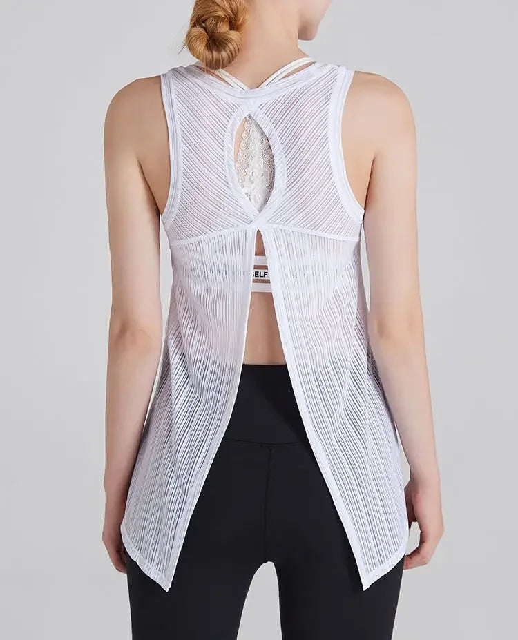 Fitness Yoga T-shirt Top Sexy Open Back Sport T-shirt Women Gym Tank top Loose Sportswear Breathable Workout Tank Top Sleeveless