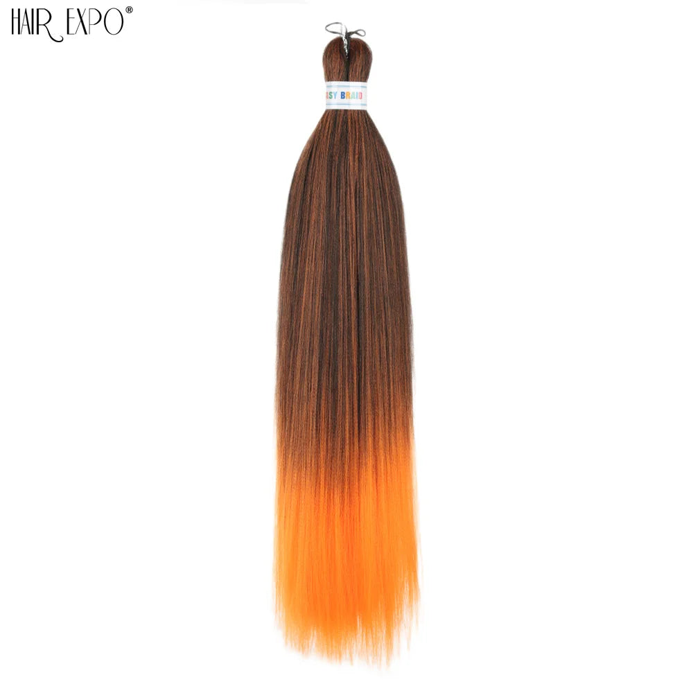 26Inch Easy Braids Hair Synthetic Colourful Pre Stretched Braiding Hair Extensions Jumbo Braids Ombre Yaki Long Straight Hair
