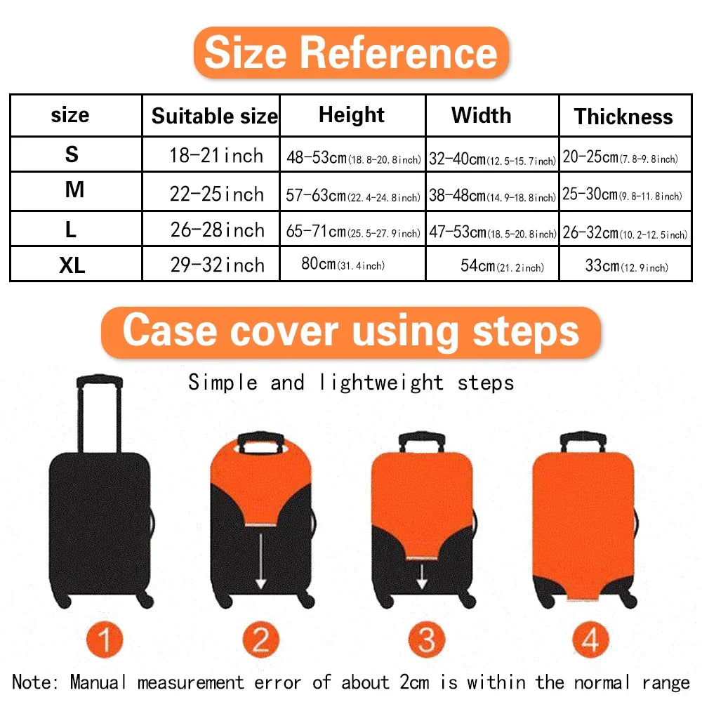 Letter Print Luggage Cover Thicker Suitcase Protective Case Trunk Case Apply Elastic Dust Case for 18" To 32" Travel Accessories